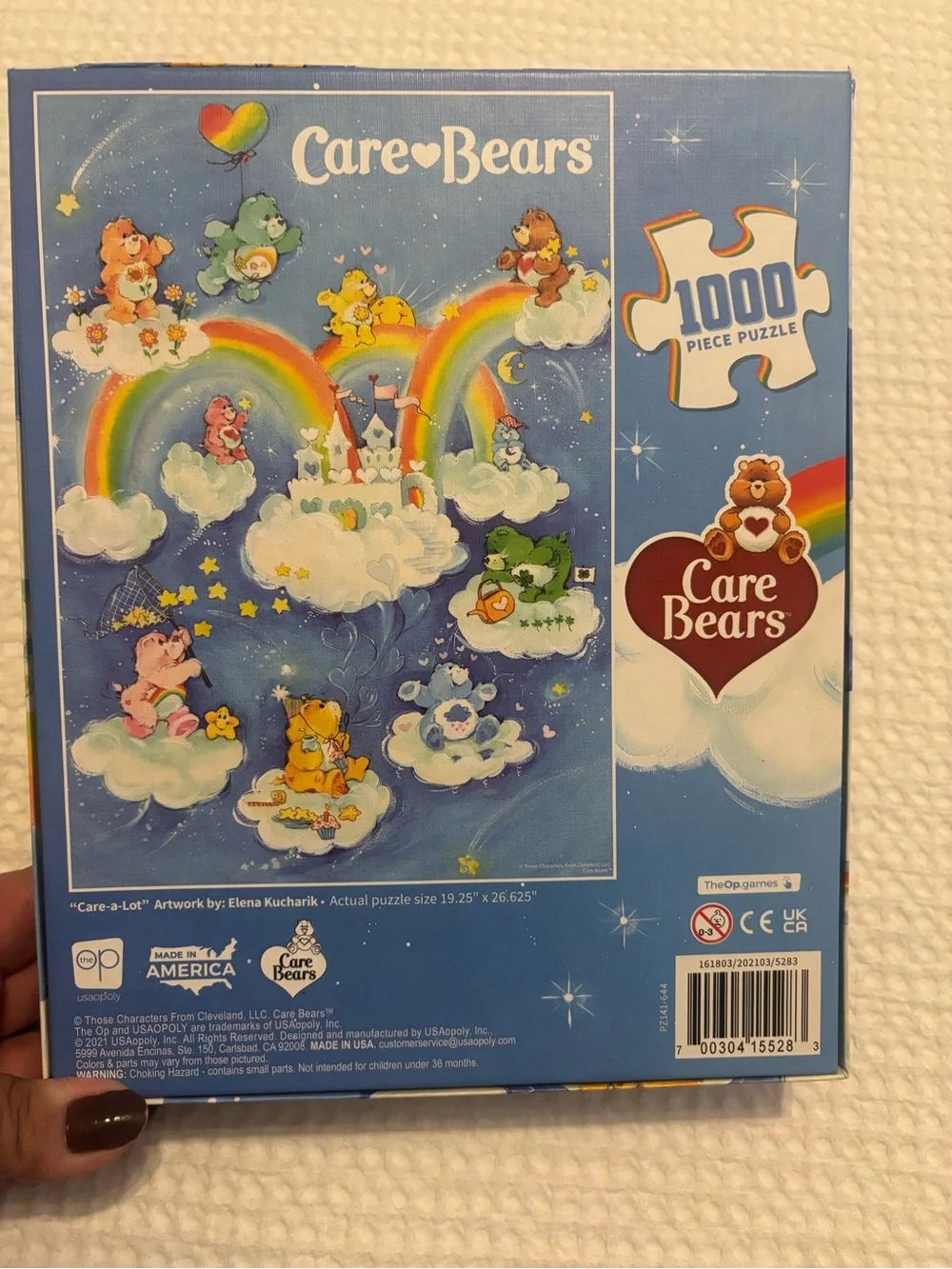 Classic 80s Care Bears Rainbow Cloud 1,000 Puzzle Blue Sky and Multicolored Bear
